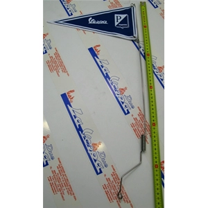 Adjustable pole + blue flag for front mudguard or side panels for VESPA
