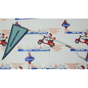 Adjustable pole + green flag for front fender or side panels for LAMBRETTA
