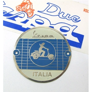 Écusson vintage en aluminium avec logo « VESPA ITALIA » à apposer sur les VESPA et accessoires