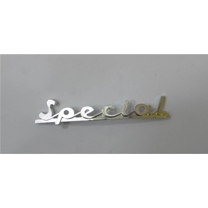 Rear aluminum lettering, 130 mm long, for VESPA 50 SPECIAL, first series, from 1969 to 1972, in aluminum, ro 126072