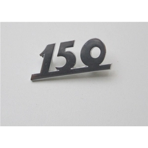 Front plate lettering 150 in aluminum for VESPA 150 2 pins 23 mm center distance