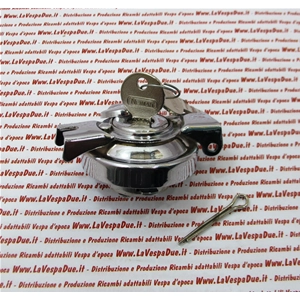 Anti-theft chrome fuel tank cap with NEIMAN lock for VESPA 50 NLR SPECIAL 90 SS 125 PRIMAVERA ET3
