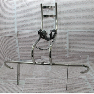 Soporte central para rueda de repuesto con reposapiés cromado en acero inoxidable tipo ULMA para VESPA 150 GS VS1 VS2 VS3 VS4 VS5