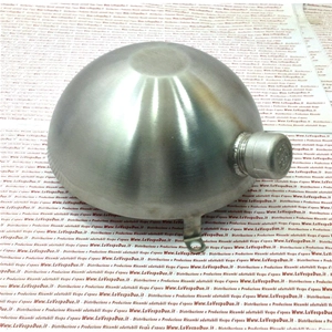 Depósito de gasolina adicional de acero inoxidable de 1,5 litros para colocar en la rueda de repuesto de 10" del escudo, adaptable a todas las VESPA.