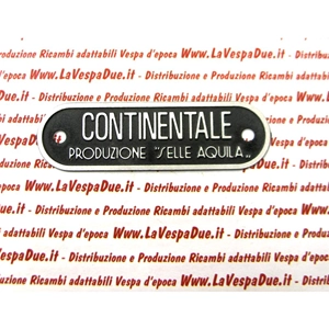 Plaque « PRODUCTION CONTINENTALE DE SELLES AQUILA » pour housse de selle VESPA 98
