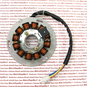 Originaler, kompletter Generatorstator für Vespa PX 125, 150, 200 Millennium (Baujahre 2011–2013), 12 Spulen, 4-poliger Stecker