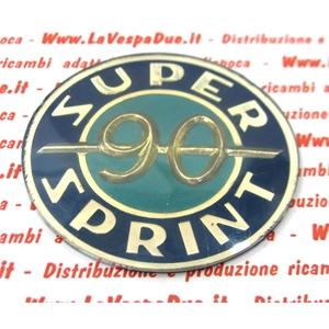 Autocollant rond en résine pour protection latérale, fixé sur une base en aluminium, destiné à un modèle avec emplacement pour protection latérale de la VESPA 90 SS SUPER SPRINT.