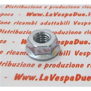 Tuerca con brida galvanizada de 8 mm para fijación de espejos y diversas aplicaciones para VESPA 50 80 90 125 150 160 180 200 y varios modelos.