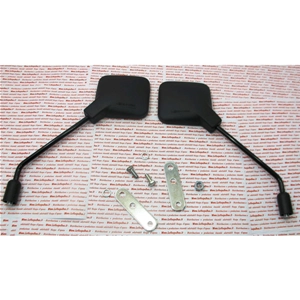 Pair of approved black rearview mirrors complete with brackets for VESPA 50 80 90 125 150 160 180 200