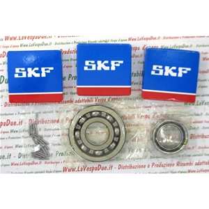 KIT COMPLETO DE 6 RODAMIENTOS PARA LA REVISIÓN DEL MOTOR DE LA VESPA PX 125 T5, PARA MODELOS CON ANILLO DE SELLADO DEL EJE DE ENGRANAJE EXTERNO
