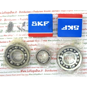 COMPLETE KIT OF 6 BEARINGS FOR ENGINE OVERHAUL SERVICE FOR VESPA 150 SUPER VBC SECOND SERIES FROM FRAME 70200 TO 412373