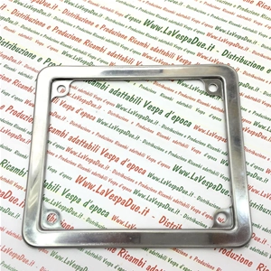 Marco de matrícula de acero inoxidable Soporte de matrícula de chapa metálica VESPA 50 LRN PK HP XL SPECIAL APE 50 PK S AUTOMATICA PIAGGIO CIAO BRAVO SI BOXER ciclomotor scooter Placas de matrícula de 6 dígitos Dimensiones del minicoche 150 x 130