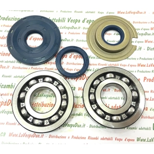 Kit de roulements et joints d'huile pour la révision du vilebrequin des Vespa 125 VNA2 2e / VNB / GT 1re / GTR 1re / 150 cc VBA 2e / VBB / VGLA / B / GL / Sprint 1re / Sprint V 1re