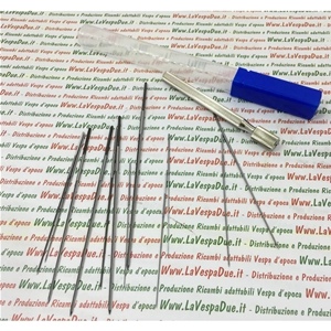 KIT DE 12 ESCARABAJOS CÓNICOS PENTAGONALES CON MANGO INTERCAMBIABLE PARA RECTIFICAR, LIMPIAR Y PERFORAR ORIFICIOS DE CICLO, CHORROS DE PULVERIZACIÓN Y CARBURADORES.