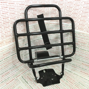 Schwarzer Gepäckträger hinten mit Radhalter für Vespa 50 NLR Special Elestart 125 New Primavera ET3