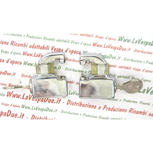 Verchromtes Aluminium-Diebstahlsicherungsset für Seitenhauben für Vespa 80 125 150 160 180 200 GS SS PX PE GT GTR TS SUPER GL SPRINT / VELOCE