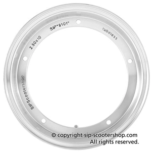 Cerchio tubeless SIP 81015000 in allumino lucidato per pneumatici 100/80 90 - 10 " VESPA 50 80 90 125 150 160 180 200 ET3 PK S XL SPRINT GT TS GL GS SS PX PE T5 RALLY COSA