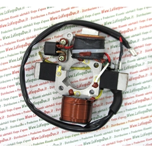 Elektronischer Stator mit 4 Polen und 2 Spulen für Piaggio 50 Boss Bravo EVL 3 SI FL2 Mix Super Bravo Superbravo 3 Ciao Porter RO 218584 Motor