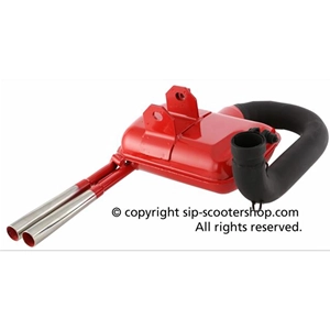 RED EXHAUST EXPANSION TUNED RACING SIP ROAD 2.0 ABARTH TYPE FOR VESPA 80 125 150 PX PE VNA VNB TS SPRINT VBA WITH DOUBLE EXHAUST PIPE SIP 24156200