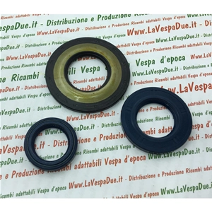 KIT DE RETENES DE ACEITE PARA LA REVISIÓN DEL CIGÜEÑAL DE VESPA 125 GTR 2.ª / 125 TS 2.ª / 150 SPRINT VELOCE 2.ª / P125X P150X 1.ª SERIE 200 RALLY 2.ª VSE1T DESDE EL CHASIS 33997 / P200E PX200E PX200 E 1.ª SERIE