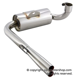 Pot d'échappement SIP Vintage Racing Evolution pour Vespa 80 125 150 PX PE VNA VNB TS Sprint VBA avec double tuyau d'échappement en acier inoxydable SIP 24202850