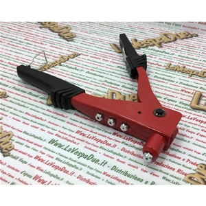 Steel riveting pliers tool with 4 heads for mounting rivets profiles, floor strips, various applications, VESPA APE LAMBRETTA