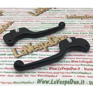 Par de manetas deportivas ajustables de aluminio negro para freno y embrague con ajustadores de cable para VESPA 50 80 125 150 160 180 200 PX NLR SPECIAL PRIMAVERA SPRINT TS GS GT RALLY SS adaptables a todos los modelos