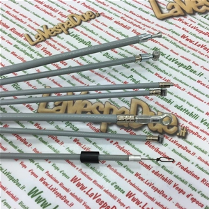 Juego de 7 cables con funda gris para VESPA 80 125 150 200 PX PE ARCOBALENO MY desde 1983 en adelante con freno, embrague, caja de cambios y acelerador con revestimiento interno de teflón.