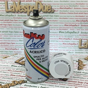 Estuco de relleno en aerosol para carrocería, esmalte acrílico, color extra SPINO WHITE. Uso profesional. Lata de 400 ml con válvula autolimpiante.