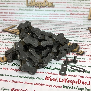 Cadena de transmisión KMC 1/2" x 1/8" HV 410 OEM 112 eslabones Longitud del pasador 8.6 nn adaptable para PIAGGIO CIAO BRAVO SI GRILLO BOXER varios ciclomotores BRONCE ro 247385