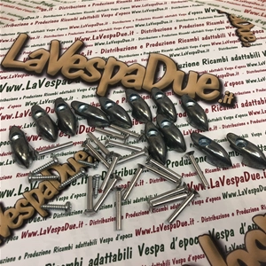 Kit de remaches y tornillos para VESPA 90 50 125 NLR SPECIAL PRIMAVERA ET3 para restaurar el conjunto de listones del estribo para VESPA 90 50 125 NLR SPECIAL PRIMAVERA ET3