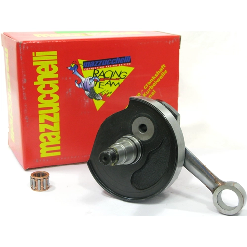 Cigüeñal MAZZUCCHELLI AMT 028 para PK 50 XL HP RUSH FL2 APE TM 50 APE 50 TL6. Carrera de avance: 43 mm. Cono: 20 mm. Distancia entre bielas: 87 mm.