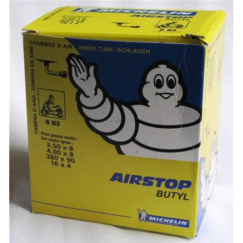 Cámara de aire MICHELIN 4.00 3.50 X 8 para VESPA y LAMBRETTA 8B3 con válvula de 90 grados