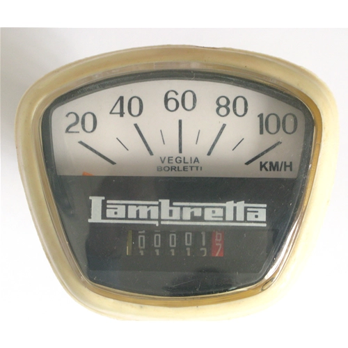 Compteur de vitesse White Edge km/h 100 pour LAMBRETTA 125 DL GP ro 00611123
