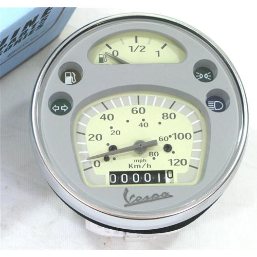 Cuentakilómetros original Piaggio para VESPA PX con freno de disco adaptable ARCOBALENO Grupo de instrumentos ro 583074