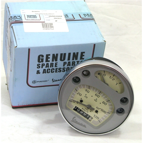Cuentakilómetros original Piaggio para VESPA PX con freno de disco adaptable ARCOBALENO Grupo de instrumentos ro 583074