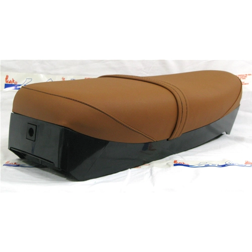 Asiento largo de cuero marrón para VESPA 50 125 HP FL V 50 125 y modelos automáticos.