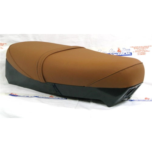 Asiento largo de cuero marrón para VESPA 50 125 HP FL V 50 125 y modelos automáticos.