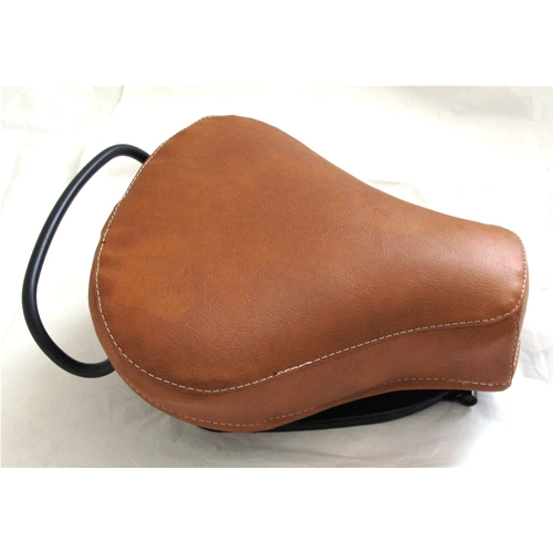 Asiento delantero triangular corto de cuero marrón para VESPA 50 125 NLR SPECIAL PRIMAVERA ET3