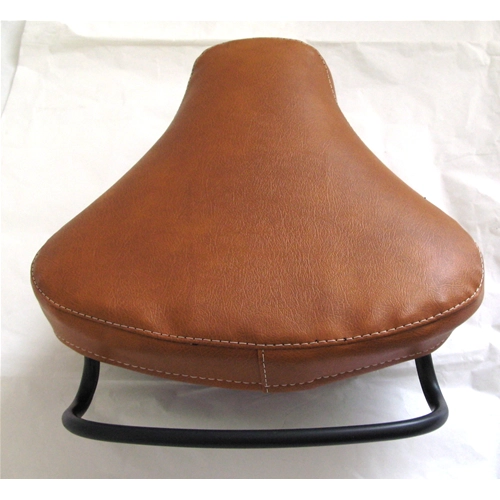 Asiento delantero triangular corto de cuero marrón para VESPA 50 125 NLR SPECIAL PRIMAVERA ET3