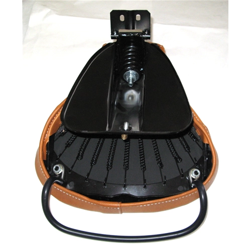 Asiento delantero triangular corto de cuero marrón para VESPA 50 125 NLR SPECIAL PRIMAVERA ET3