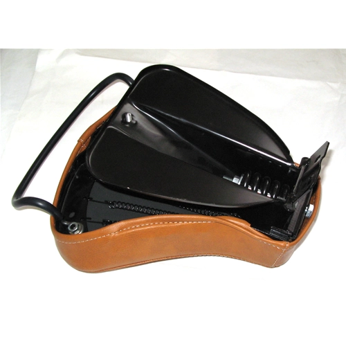 Asiento delantero triangular corto de cuero marrón para VESPA 50 125 NLR SPECIAL PRIMAVERA ET3