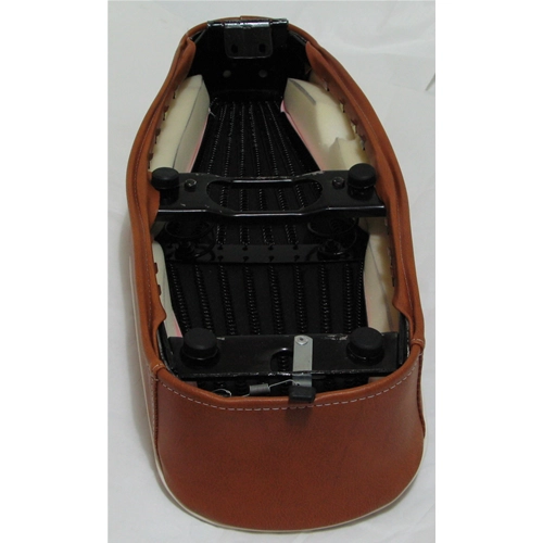 Asiento de cuero marrón para VESPA 50R LN SPECIAL sin cerradura