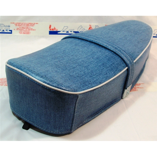 Asiento tipo vaquero azul para VESPA 50 125 RLN PRIMAVERA sin cerradura