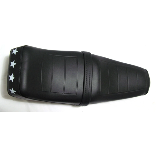 Selle sport noire pour Vespa 50 90 125 NLR Special 125 ET3 avec inscription Camel