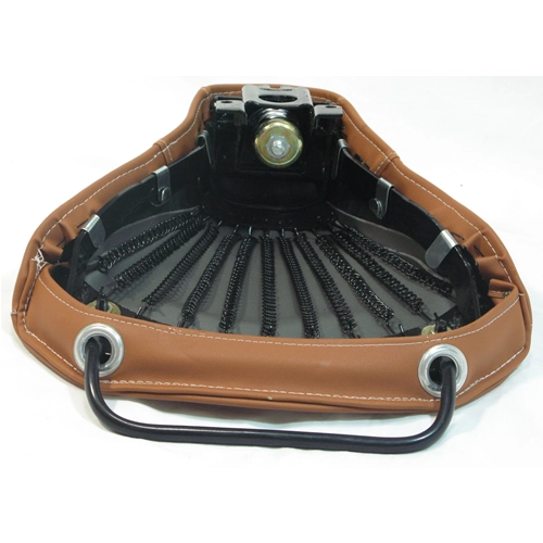 Asiento delantero triangular corto de cuero marrón con remaches para VESPA 125 150 PX SPRINT GL GTR TS VBB VBA VNB VNA