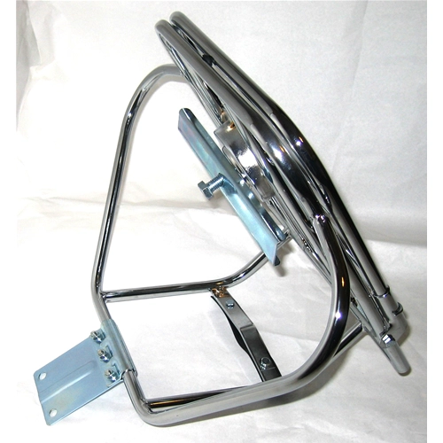 Rear chrome luggage rack with wheel carrier for VESPA 125 150 VNA VNB VBA VBB 8 inch wheel closed - up to 1966