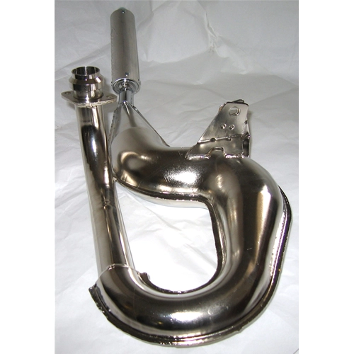 Pot d'échappement chromé SIMONINI en forme de serpent avec silencieux en aluminium pour VESPA PX 125 T5