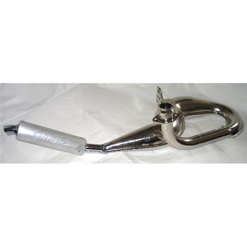 Pot d'échappement chromé SIMONINI en forme de serpent avec silencieux en aluminium pour VESPA PX 125 T5