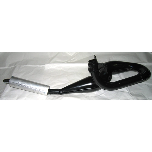 Pot d'échappement SIMONINI « serpent » peint en noir avec silencieux en aluminium pour VESPA T5 PX 125 T5